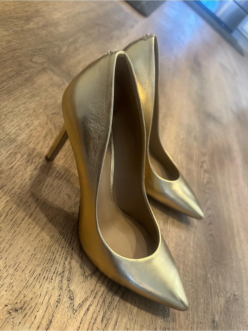 Sam Edelman Metallic Gold Pointed-Toe Stiletto Pumps